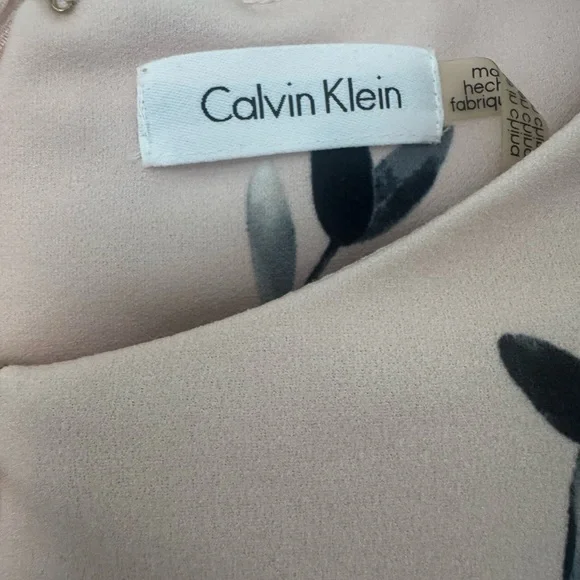 Calvin Klein Blush Pink Floral Midi Dress - Picture 4 of 4